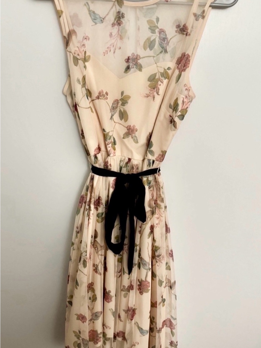 NWOT Disney Lauren Conrad Collab Snow White Princess Floral Mesh Beige Dress